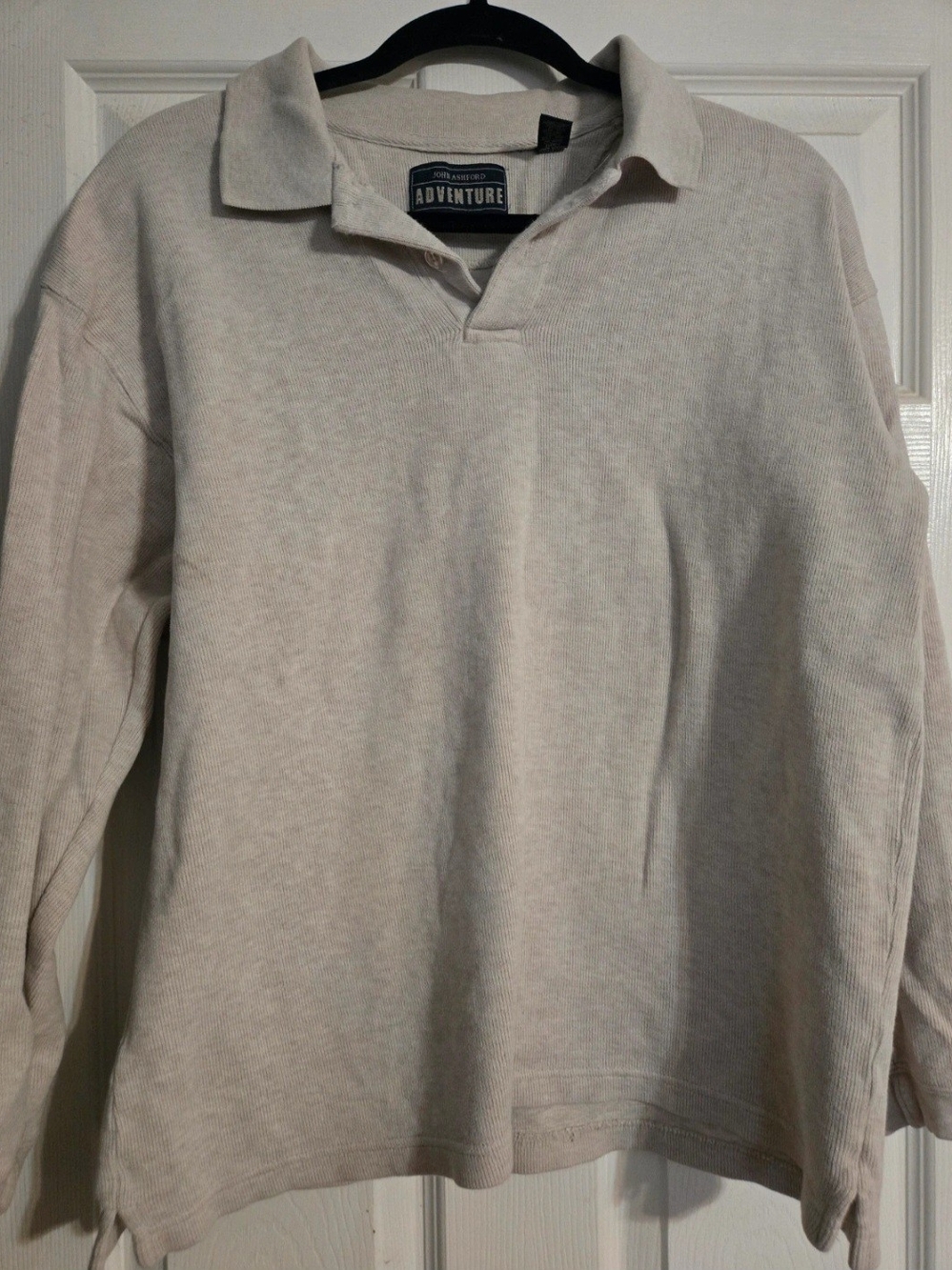John Ashford Cream Long-Sleeve Polo